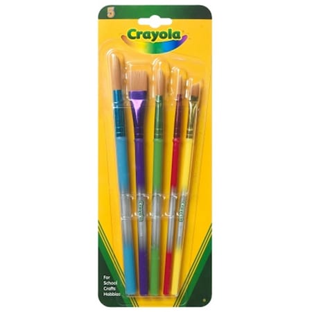 Fast Fans Assorted Colors Crayola Paint Brush Set, 5PK FA3291393